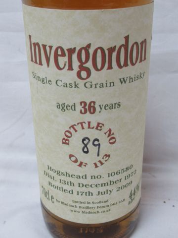 null Whisky Single Grain Invergordon Distillerie 1972 (36 ans, mise en bouteille...