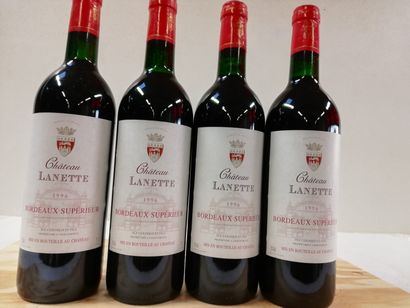 null 4 bouteilles de Château Lanette. 1996. Vignobles SCE Cournilh. Propriétaire...