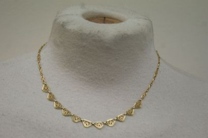 null Necklace in yellow gold 18 kt. Length opened 43 cm. Weight 11,22 g
