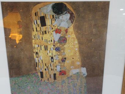 null After KLIMT, suite of three color reproductions. Framed under glass. 41 x 41...