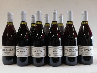 null 9 bouteilles de Vin de l'Hérault. Rouge. Charles Gautier. S/m. En l'état