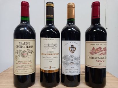 null Lot de 4 bouteilles : 1 Saint Emilion Grand cru. 2018. Château Chevalier de...