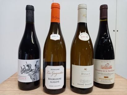 null Lot de 4 bouteilles : 1 Bourgogne Rully Blanc. 2016. André Goichot / 

1 Bourgogne...