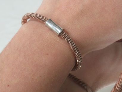  DALIA Demi-parure en vermeil comprenant un collier (orné de zircons) et un bracelet....