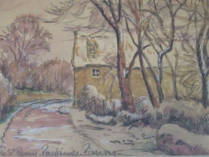  Paul Émile PISSARRO (1884-1972) 
Road to St Rémy 
Watercolor and gouache on paper....