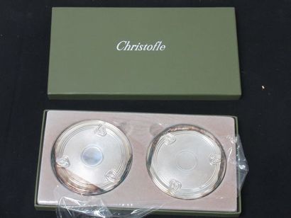 CHRISTOFLE Pairs of silver plated decanters....
