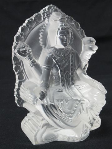 null LALIQUE France Sculpture en cristal moulé, figurant une divinté hindoue. Haut.:...