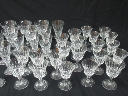  BACCARAT Crystal service set model " Buckingham " including 11 water glasses, 11...