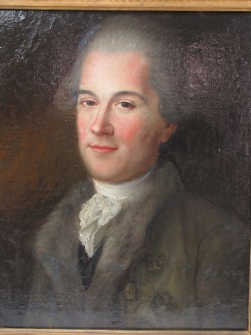 null ECOLE FRANCISE DU XVIIIe, "Portrait d'homme", huile sur toile, 46 x 38 cm. Réentoilé,...
