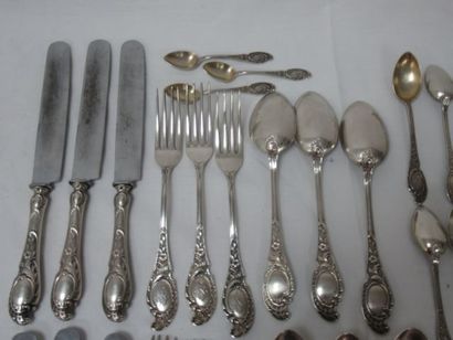 null RUSSIA Set of silver, silver filled and metal (for the blades), including 6...