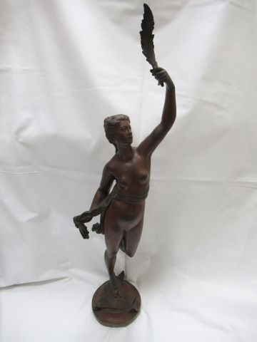 After Jean de BOLOGNE 
"Allegory of Fortune". 
Bronze with medal patina. 
Height:...