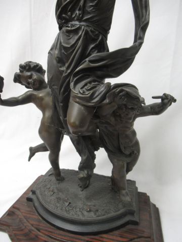 null After Carrier-Belleuse "The Allegory of the Dance" bronze with brown patina....