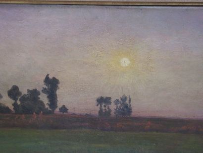 null 
Léo GAUSSON (1860-1944)
Paysage au soleil couchant, 1897
Huile sur toile.
Monogrammée...