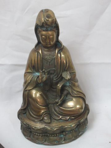 null ASIA Bronze sculpture of Guanynin. 19th century. 20 cm (depatinated)