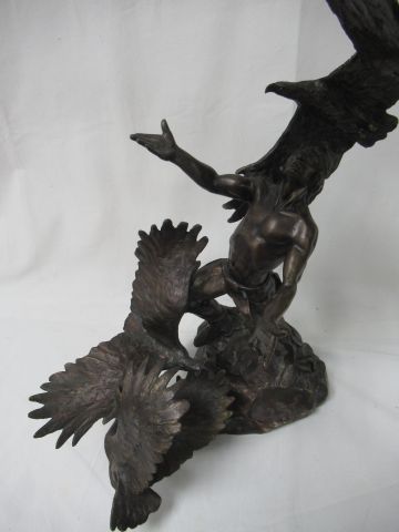 null After Buck McCain "Soaring Spirits" Important bronze sculpture with brown patina....