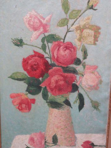 null 
Achille LAUGÉ (1861-1944)
Roses dans un vase, 1905
Huile sur toile.
Signée...