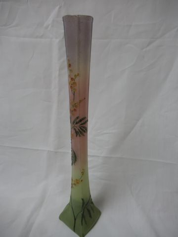 LEGRAS Vase soliflore en verre peint, à décor...