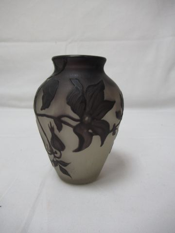 C. VESSIERE (NANCY) Glass vase with acid-etched...