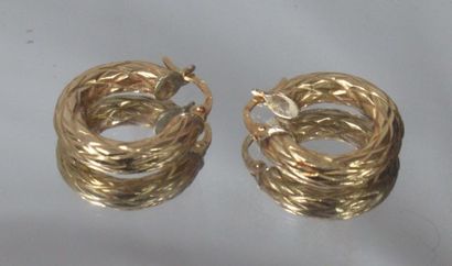 Pair of 18K yellow gold creoles. Weight:...