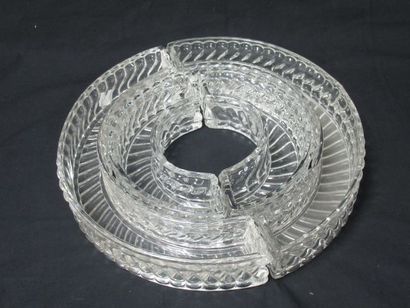 null BACCARAT Centre de table en crsital moulé, modèle bambou, 29 cm. 4 éléments...