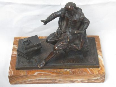 Bronze sculpture of Shakespeare. On a marble...