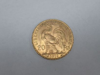 null Pièce de 20 francs, Coq, 1910. Poids : 6,49 g

Frais acheteurs exceptionnels...