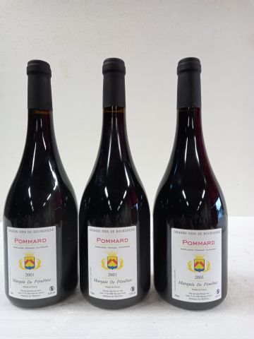 null 3 bottles of Pommard Bourgogne 2001 Le Marquis de Pénéhoc heavy bottle in the...