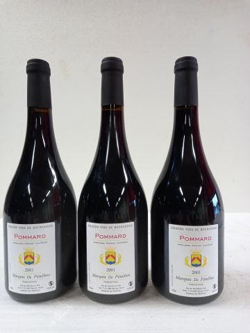 null 3 bouteilles de Pommard Bourgogne 2001 Le Marquis de Pénéhoc bouteille lourde...