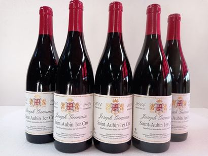 null 5 bouteilles de Bourgogne Saint Aubin 1er cru . 2014. Joseph Germain