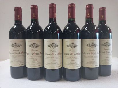 6 bouteilles de Lalande de Pomerol 1990 Domaine...