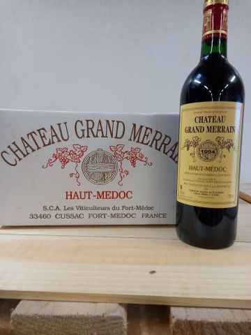 6 bouteilles de Château Grand Merrain 1994...
