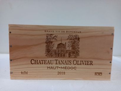 null 6 bouteilles de Bouteilles Haut Médoc 2018 Château Tanais Olivier. Caisse b...