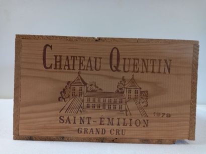 null 12 bouteilles de Saint Emilion. Grand Cru. Château Quentin. 1979. Caisse bo...