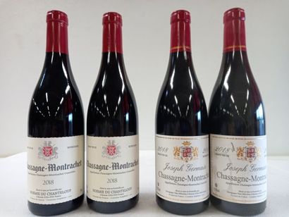 null Lot de 4 bouteilles comprenant:

2 Chassagne Montrachet 2018 Noémie Du Chanteloup

2...