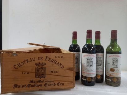 null 4 bouteilles de Château de Ferrand Saint Emilion Grand Cru 1980 Baron de Bich...