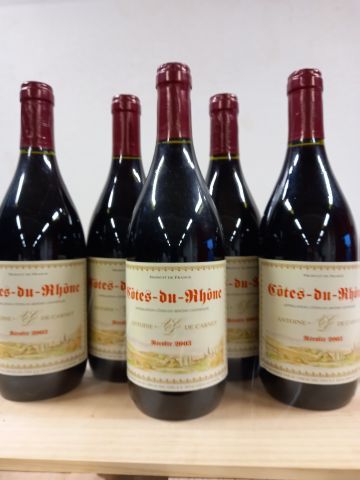 null 5 bottles of Côtes du Rhône 2003 Red Antoine de Carnet