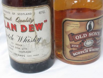 null Lot of two bottles of whisky : Clan Dew and Old Son's. 70 cl.