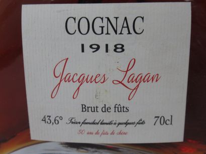 null Bouteille de Cognac Jacques Lagan, Brut de fûts, 1918. 70 cl.