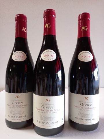 null 3 bouteilles de Givry rouge Premier Cru 2019 Les Bois Chevaux André Goichot