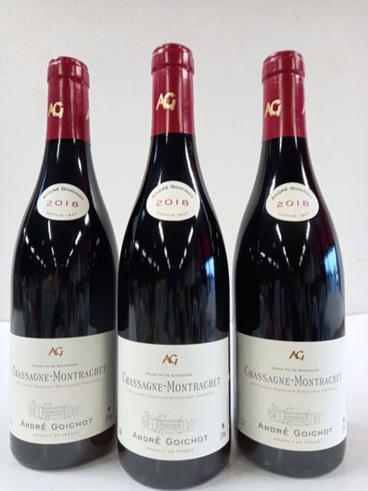 null 3 bouteilles de Chassagne-Montrachet Rouge 2018 Grand Vin de Bourgogne André...