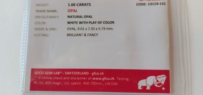 null OPALE NATURELLE - Provenance ETHIOPIE - 1.66 Carats - Couleur Blanc avec reflets...