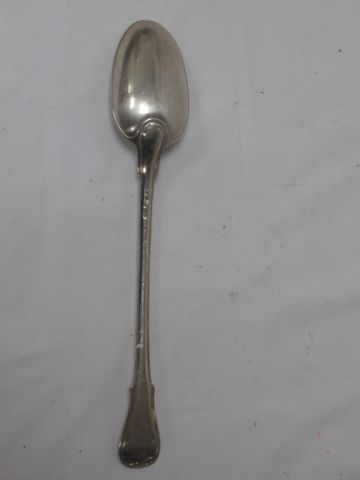 null Stew spoon. French work of the 18th century. Model with net. Armorial. Nice...