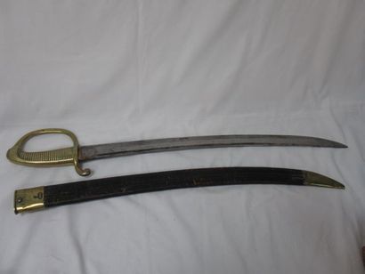 null Sabre briquet. "Manufucture impériale de Klingenthal 1813". Long.: 80 cm (fourreau...