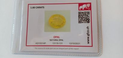 null OPALE NATURELLE - Provenance ETHIOPIE - 1.66 Carats - Couleur Blanc avec reflets...