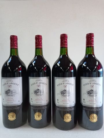 null 4 Magnums (150cl) Bordeaux the prestige vintage of the Château pied d'Argent...
