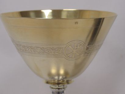 null Chalice and its paten in silver. Weight : 641 g