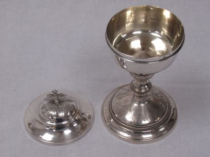 null Small ciborium, the upper part in silver (First Cock), the foot in silver plated...