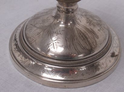 null Small ciborium, the upper part in silver (First Cock), the foot in silver plated...