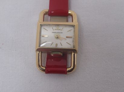 null 
JAEGER LECOULTRE - HERMES Lady's watch in yellow gold, leather strap (not original)....