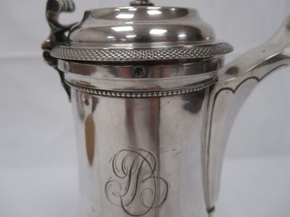 null Coffee pot tripod in silver. Wooden side handle. Late 18th century (circa 1770/80)....